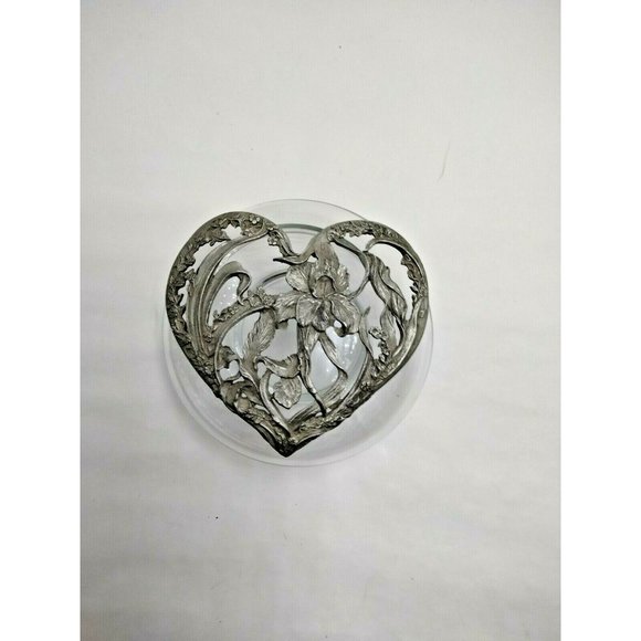 Rawcliffe Accents Rawcliffe Pewter Potpourri Bowl Jar Iris Flower